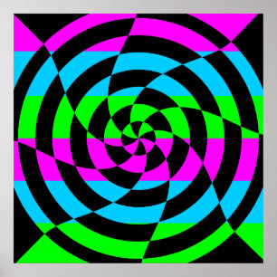 Poster Corey Tiger 80s Vintage Op Art