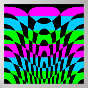 Poster Corey Tiger 80s Vintage Op Art