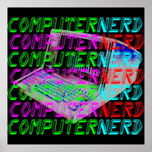 Poster Corey Tiger 80s Vintage Style Ordinateur Nerd