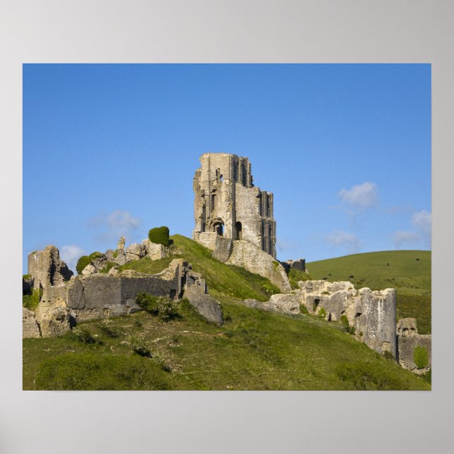 Poster Corfe Castle, Corfe, Dorset, Angleterre (Devant)
