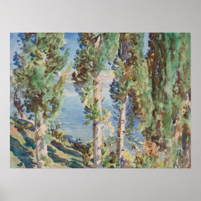 Poster Corfu Cyprès par John Singer Sargent (Devant)