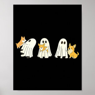 Poster Corgi Chien Fantôme d'Halloween