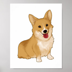 Poster Corgi doux et souriant