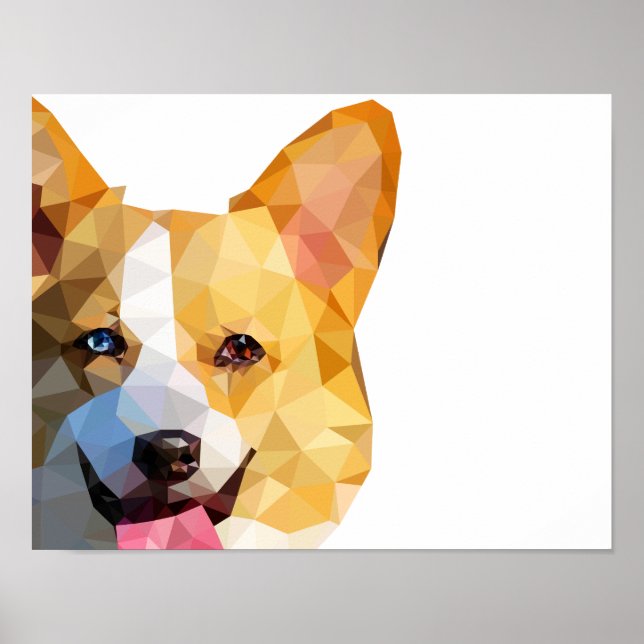 Poster Corgi Low Poly Art (Devant)