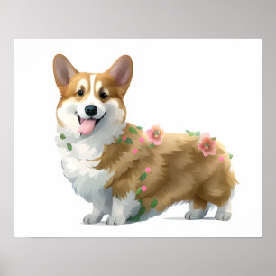 Poster Corgi orange mignon pour une humeur positive
