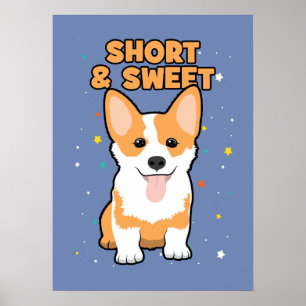 Poster Corgi - Petit et sucré, Dessin de chien mignon, No