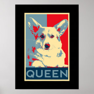 Poster Corgi Queen Art Chien Art Pour Les Amateurs De Cor