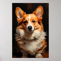 Corgi Realism Art Portrait