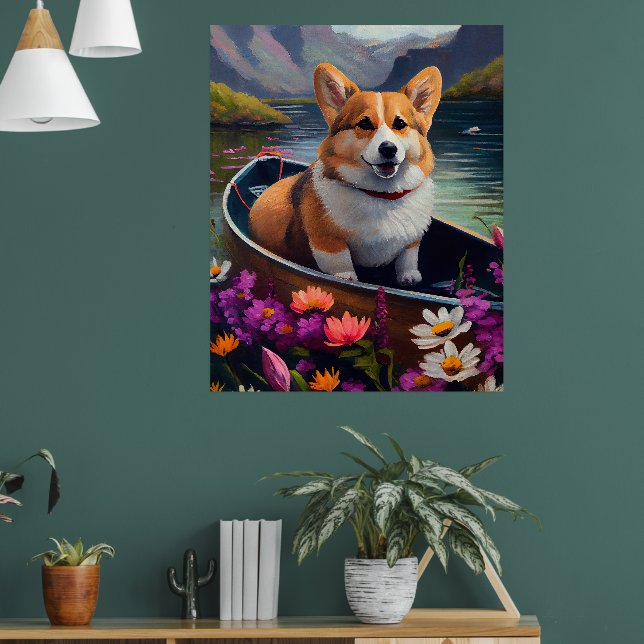 Poster Corgi sur une pagaie : une aventure Pittoresque (Salon 1)
