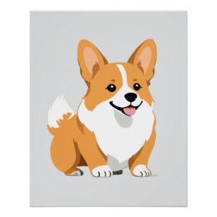 Poster Corgi Vector Art Animal Moderne Urban Graphisme An