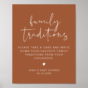 Poster CORIANDER Boho Traditions familiales Baby shower P