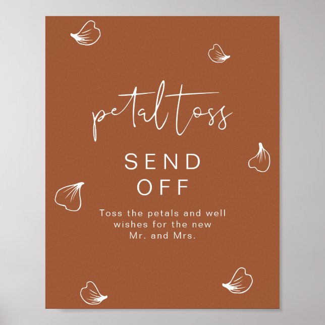 Poster CORIANDER Terracotta Mariage Petal Toss Envoyer (Devant)