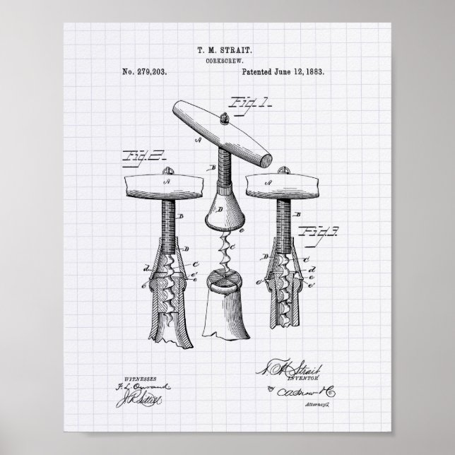 Poster Corkvis 1883 Art Brevet - Poivre Lined (Devant)