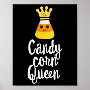 Poster Corn de bonbons Reine mignonne Halloween Kawaii Co
