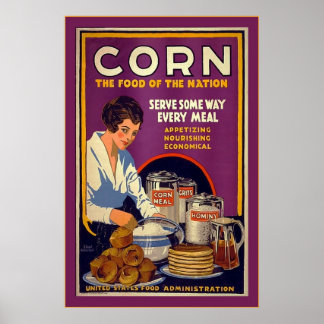 Poster Corn~Guerre mondiale Vintage 1