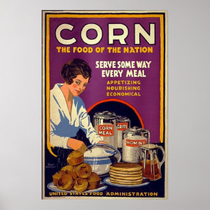 Poster Corn ~ La nourriture de la nation ~ Vintage WW1
