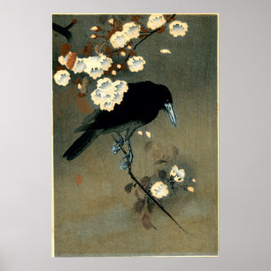 Poster Corneille et fleur par Ohara Koson (1910)