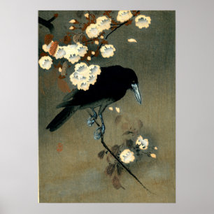 Poster Corneille et fleur par Ohara Koson (1910)