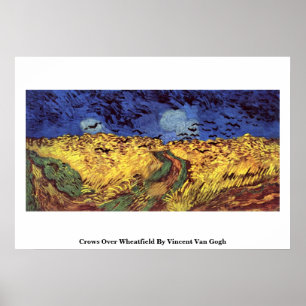 Poster Corneilles au-dessus de Wheatfield par Vincent van