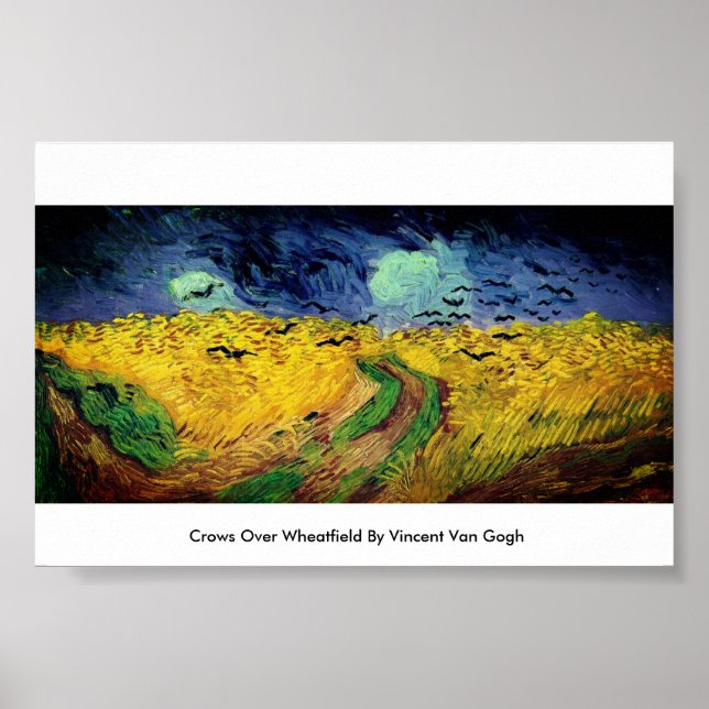 Poster Corneilles sur Wheatfield par Vincent Van Gogh Pos (Devant)