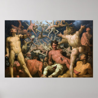 Poster Cornelis van Haarlem - La Chute des Titans Canv