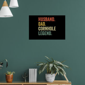 Poster Cornhole Cadeau drôle vintage Mari Papa Légende