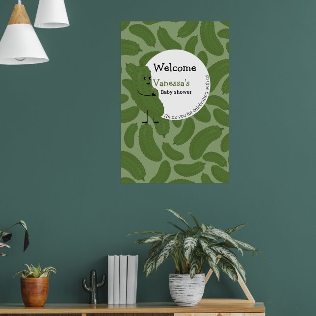 Poster cornichon enceinte accueil thème baby shower (Salon 1)