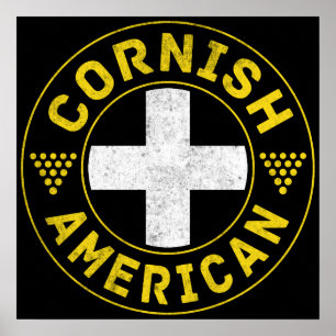 Poster Cornish American Flag