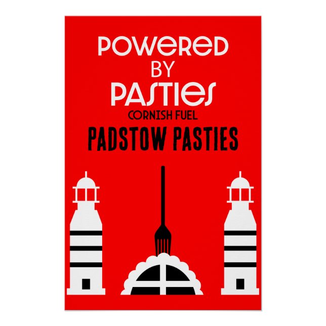 Poster Cornwall Cornish Pasnish Anglais (Devant)