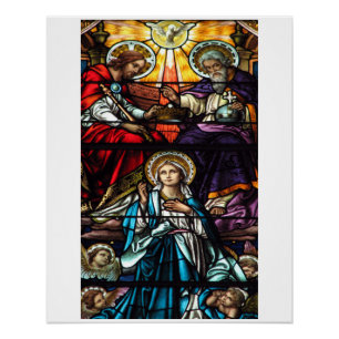 Poster Coronation de Virgin Mary Stained Glass