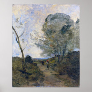 Poster Corot - Arleux Chauffeur Paysan Vache de pâturage 