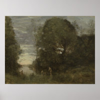 Corot - Baigneurs dans un ruisseau boisé