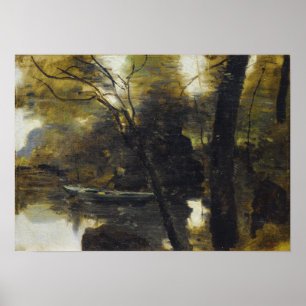 Poster Corot - Bruyant-Le-Grand Baroque Au Bord De L'Eau