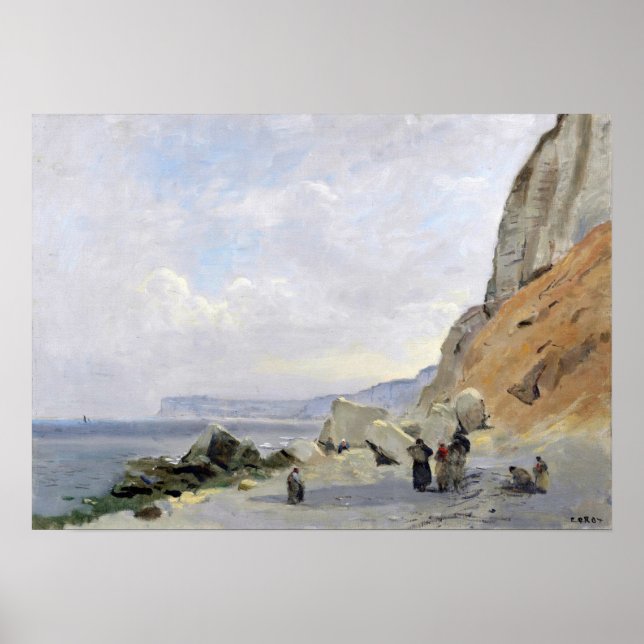 Poster Corot - Falaises De Calque Près De Yport (Devant)
