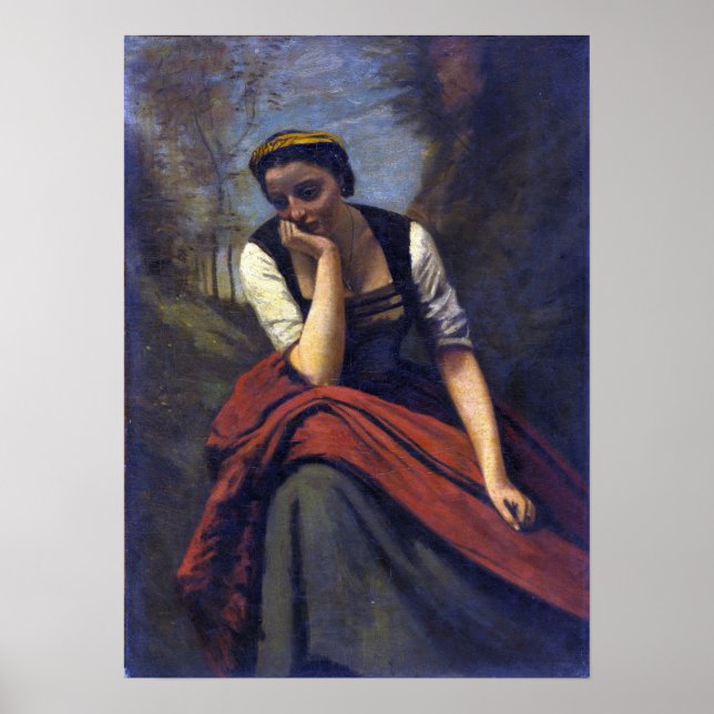 Poster Corot - Femme Méditant (Devant)