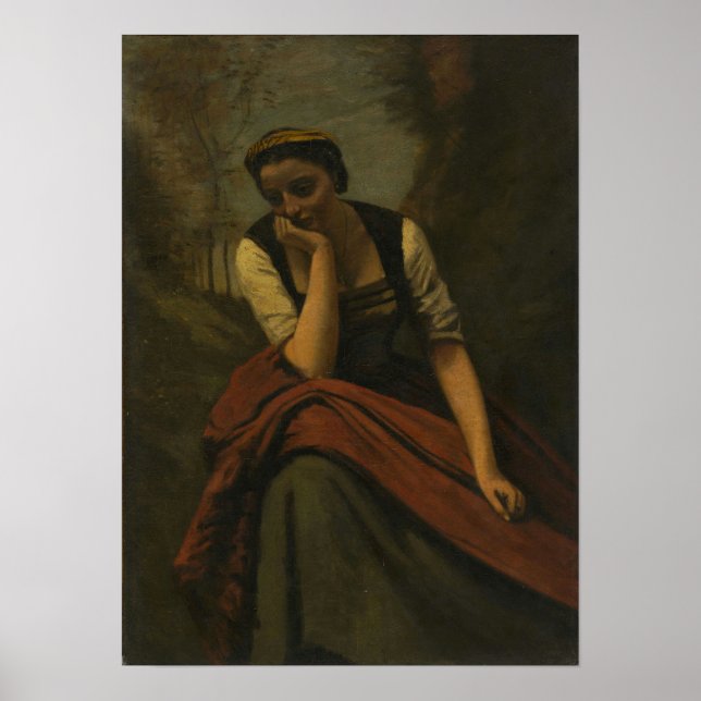 Poster Corot - Femme Méditant (Devant)