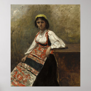 Poster Corot - Jeune Fille Italienne 1872