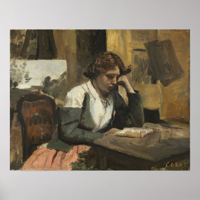 Poster Corot - Jeune Fille Lisant (Devant)