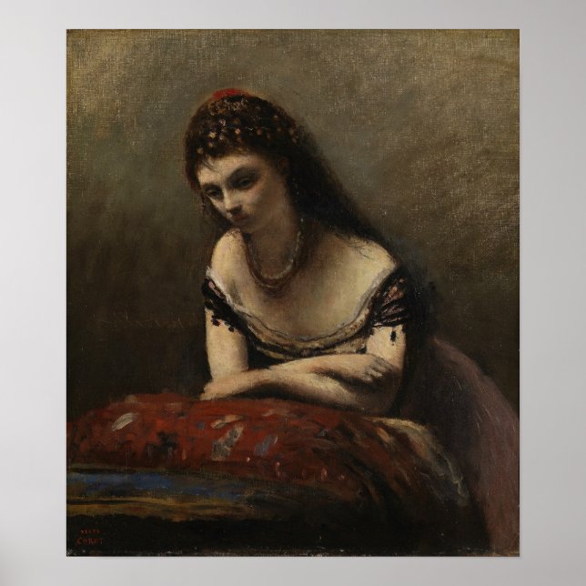 Poster Corot - La fille Gipsy 1870 (Devant)
