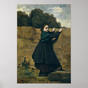 Poster Corot - La Petite Fille Curieuse