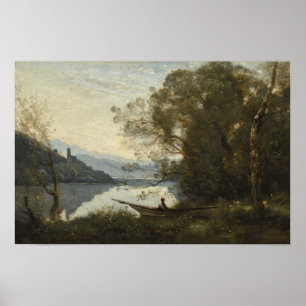 Poster Corot - Le Bateau Amarré