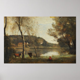 Poster Corot - Le lac Ville-D'Avray