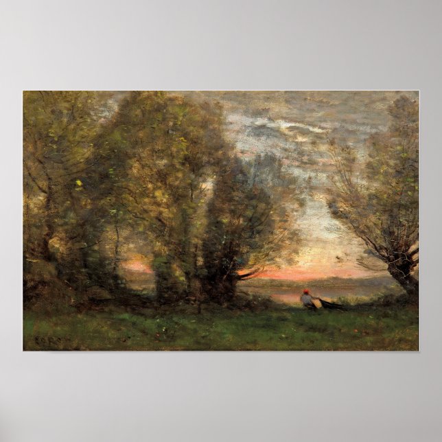 Poster Corot - Le Pêcheur (Devant)
