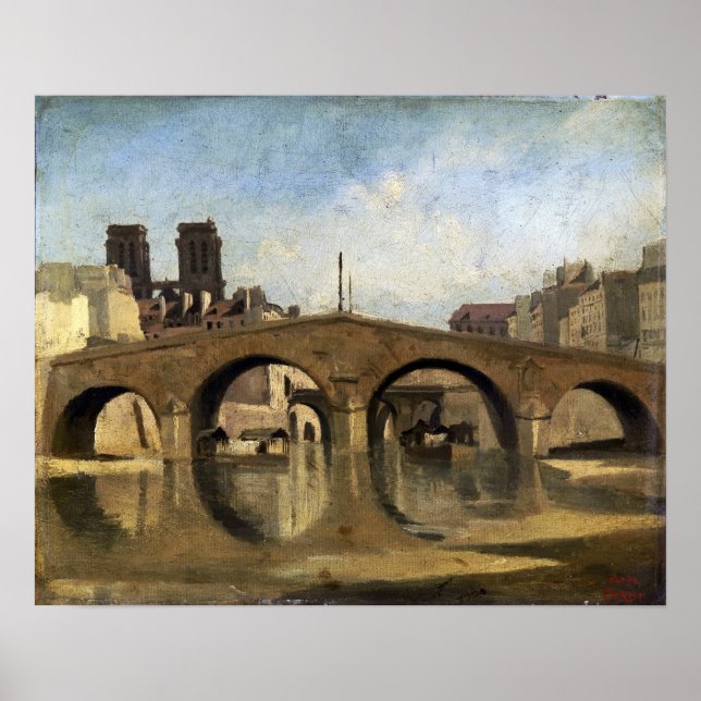 Poster Corot - Le Vieux Pont Saint-Michel 1823 (Devant)