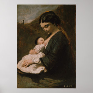 Poster Corot - Mère et Enfant