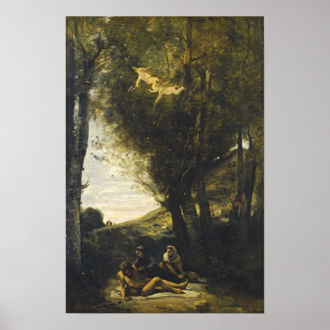 Poster Corot - Saint Sébastien Secouru Par Les Saintes Fe (Devant)