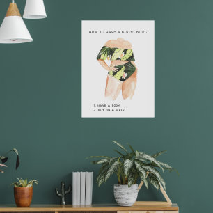 Poster Corps de Bikini Été   Illustration Aquarelle