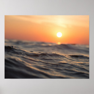 Poster Corps d'eau pendant l'heure d'or