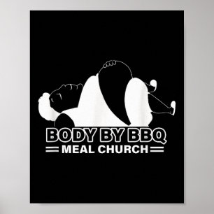 Poster Corps Drôle Par Bbq Vintage Viande Church _1