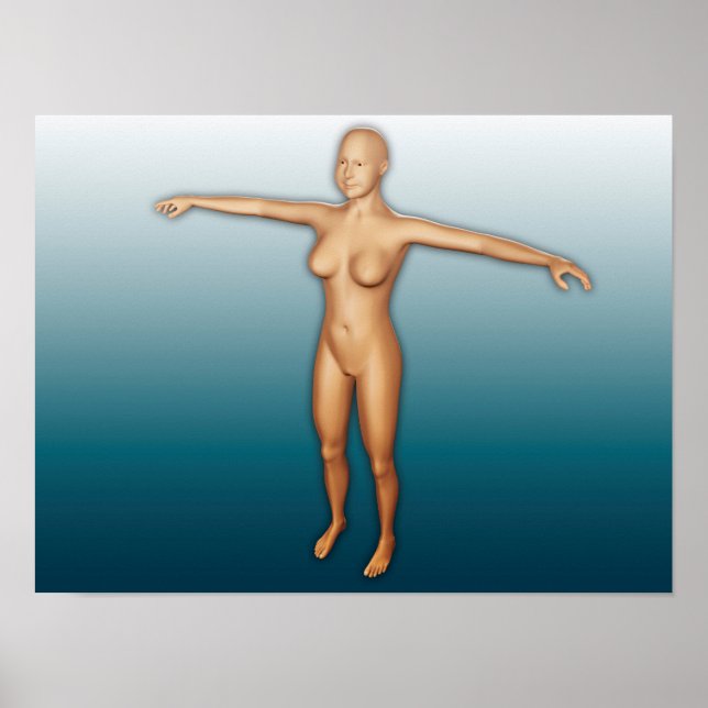 Poster Corps féminin avec bras étendus (Devant)